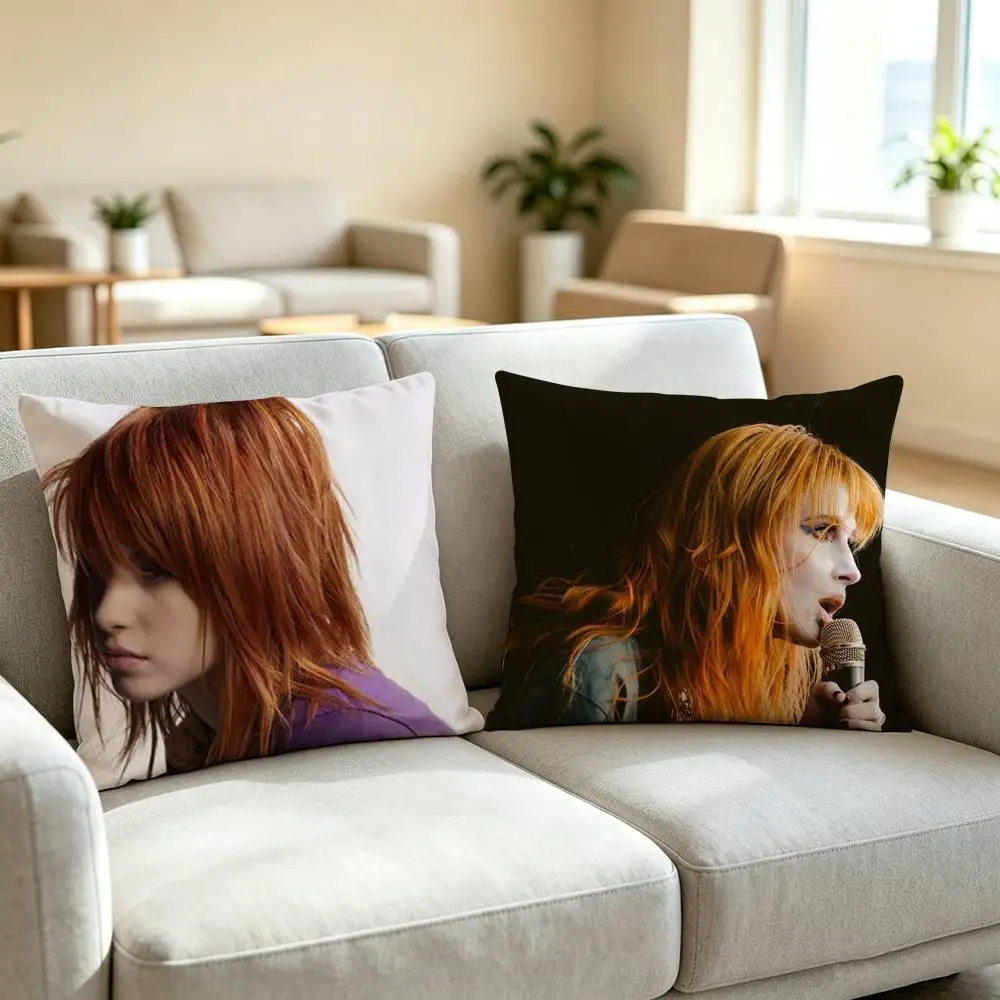 H-Hayley Williams L-Lead Singer Square Double-Sided printed Pillow Case Bedroom Bedside Pillow Sofa Cushion Cover