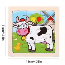 Puzzle Encastrement Vache en Bois