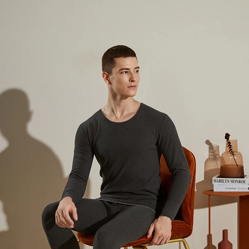 Youpin – sous-vêtements thermiques pour hommes, ensembles de jeans longs, couleur unie, manches longues, épais, sans couture, pantalons thermiques