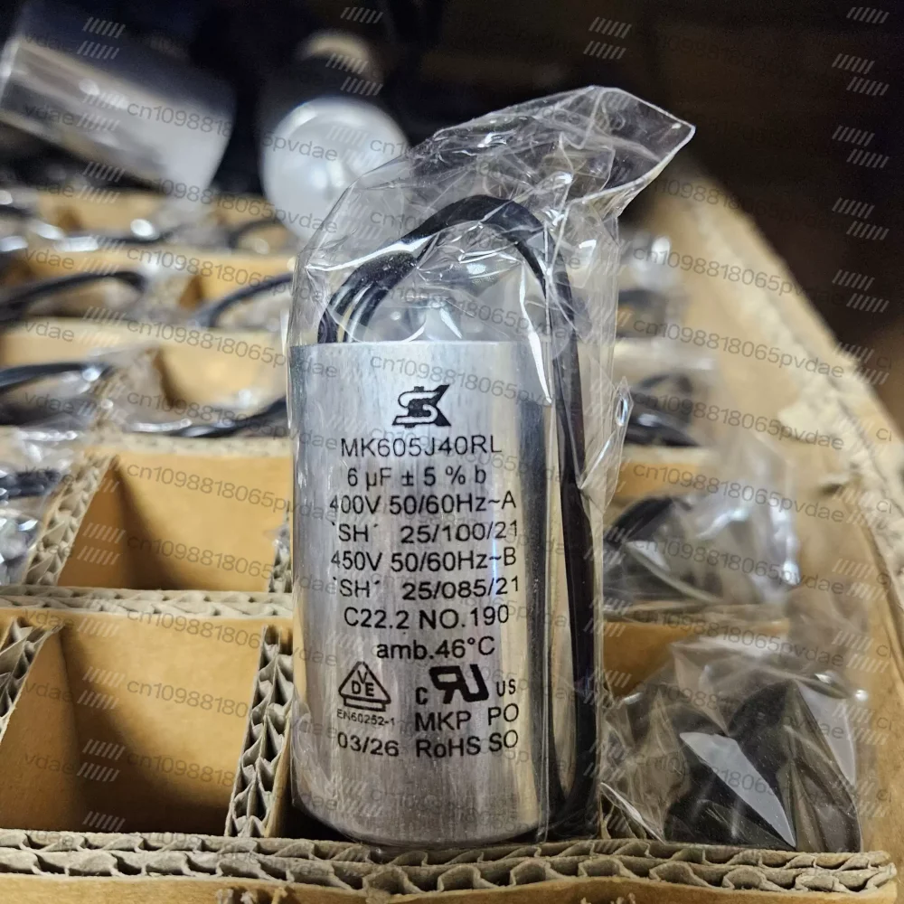 1pcs 6Uf400v MK605J40RL motor motor running capacitor, new stock Size 35 + 55mm M8 nut
