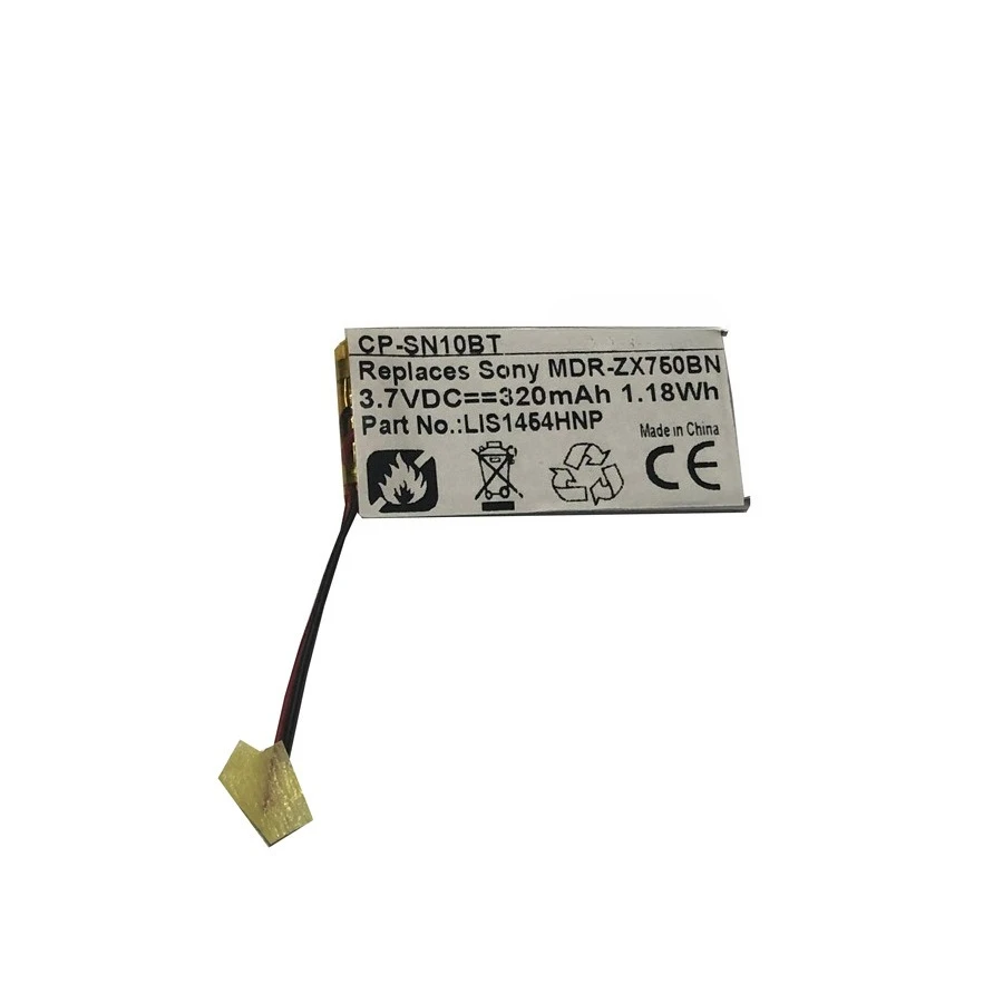3.7V 320mAh CP-SN10BT Li-Ion Battery for Sony MDR-10RBT, MDR-ZX750BN, MDR-ZX770BN Headphone Batteries 7820DB0345 Accessories