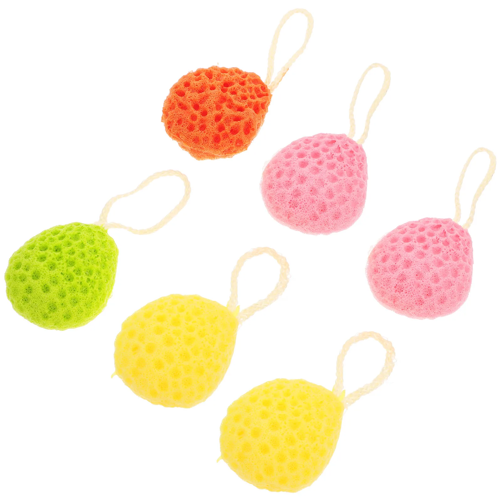 

6pcs Drop Bath Sponge Drop-Shaped Exfoliator Balls Wipes Exfoliator Baby Sponge Scrubber Body Massager Sponges