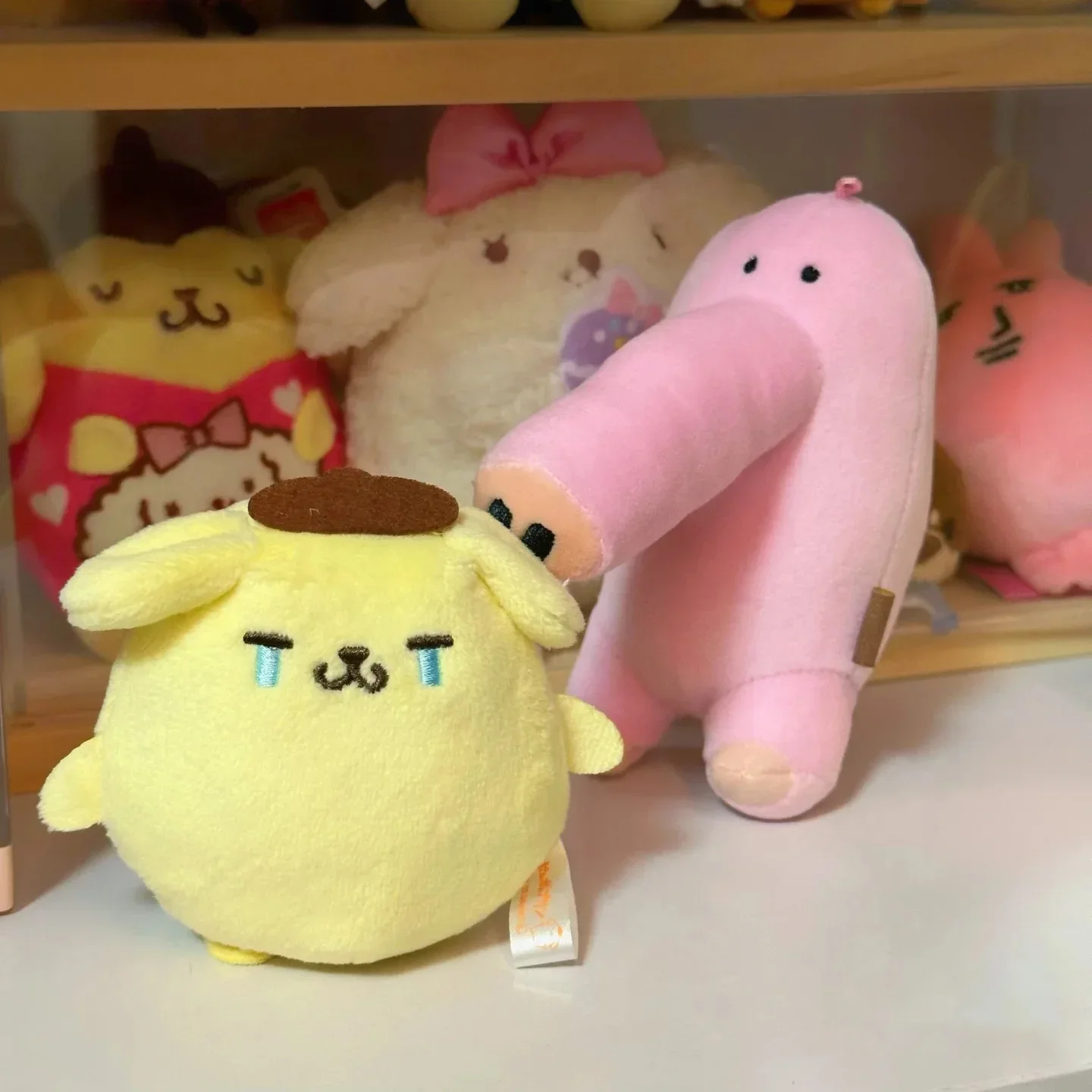 Cartoon Cute Kawaii Pompompurin Crying Mini Plush Doll Keychain Bag Charm Lovely Sad Dog Toy Gift