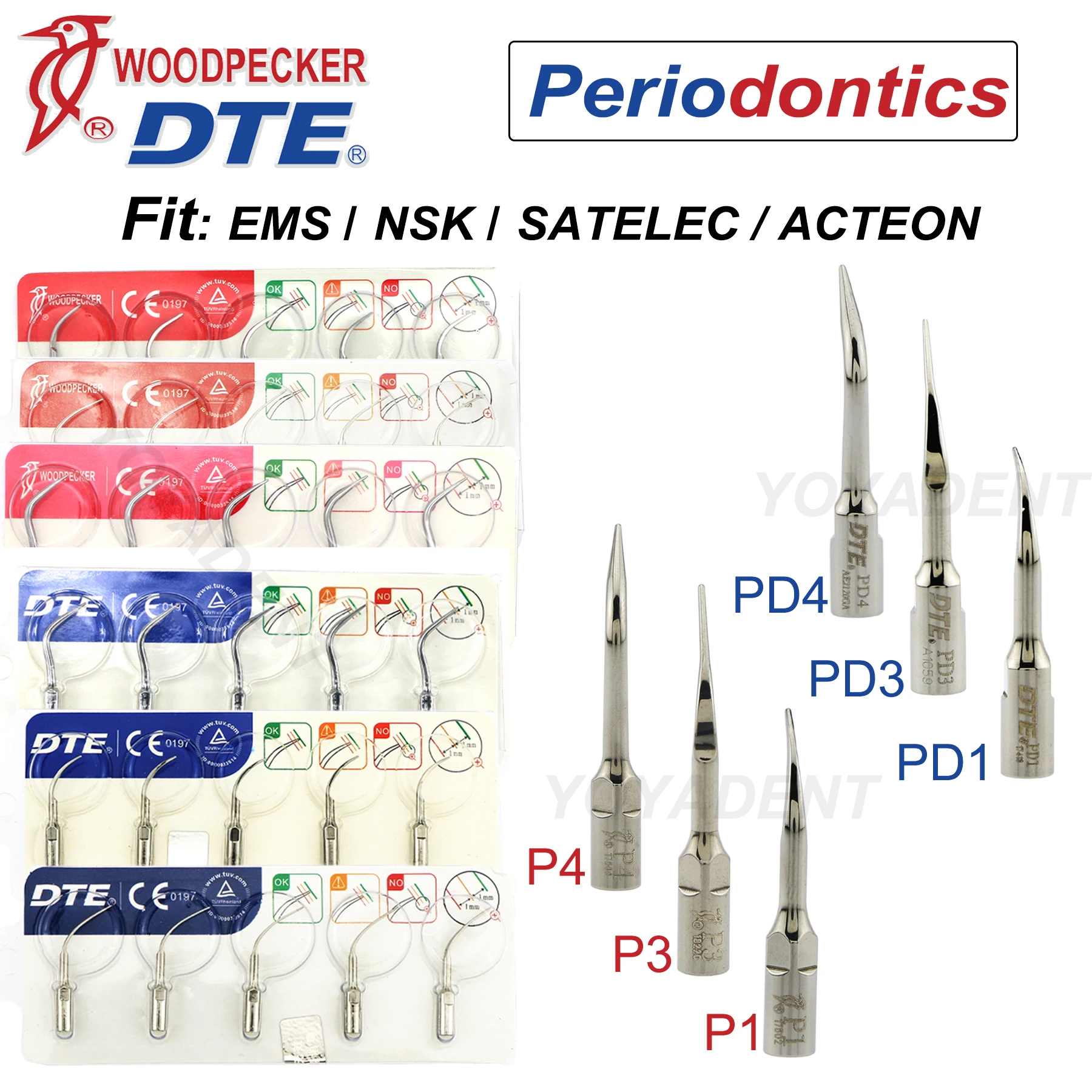 

Woodpecker DTE Tips Dental Ultrasonic Scaler Tips Periodontics Tip Fit EMS NSK SATELEC ACTEON Scaler Handpiece Dentistry Tools