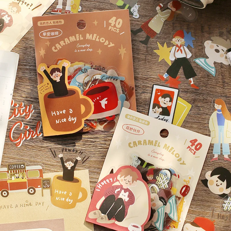 Stationery PVC Stickers Creative Cute Ins Wind Hand Account Material  Planner Stickers