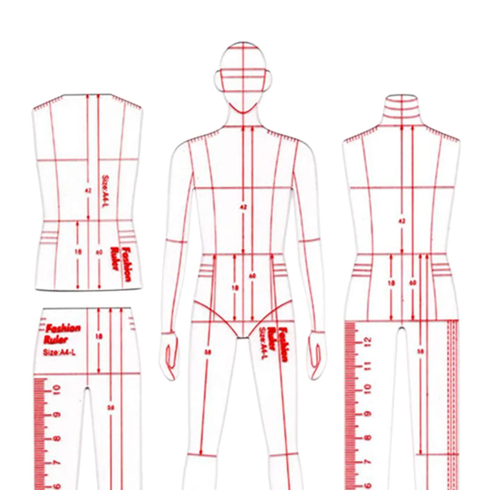 Modelli di righelli Modelli di illustrazioni di moda per pantaloni da sarto