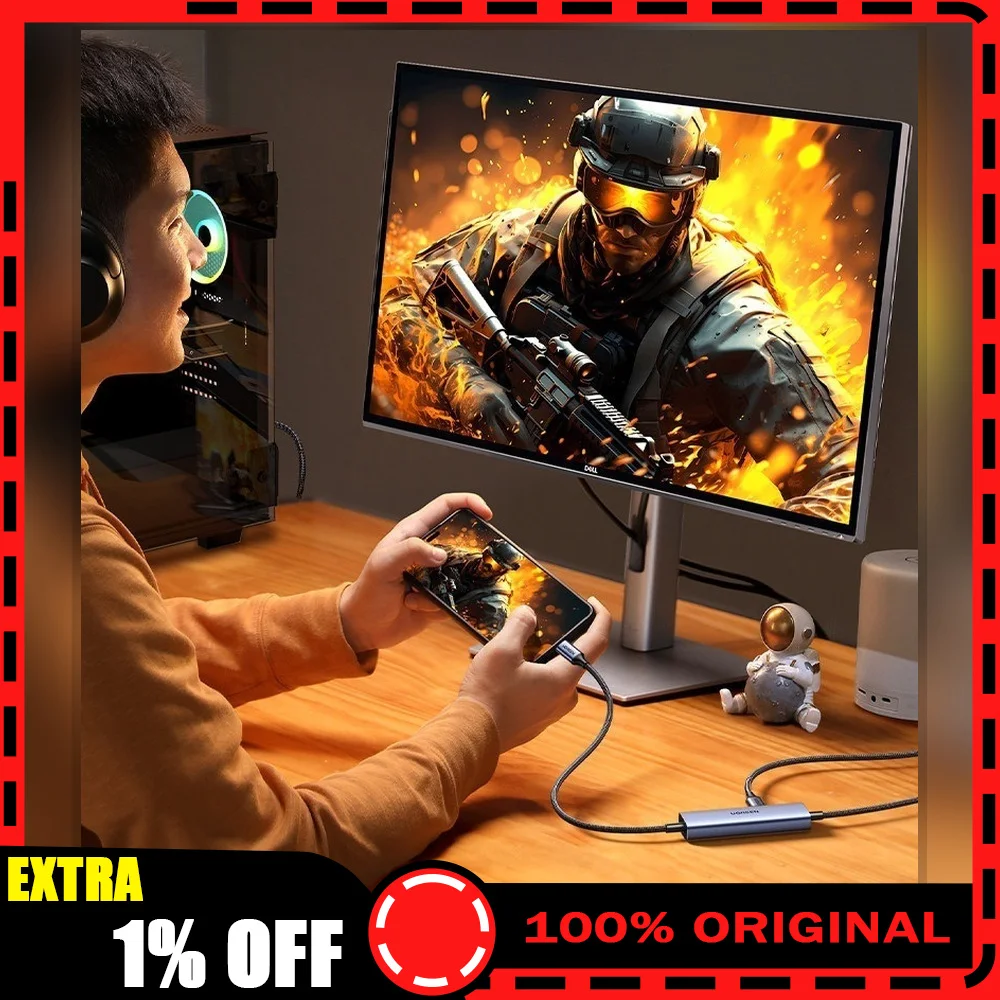 UGREEN CM725 25772 USB Video Capture Card 2K 30Hz Type C Input USB 3.0 Capture PD 100W for Game Streaming