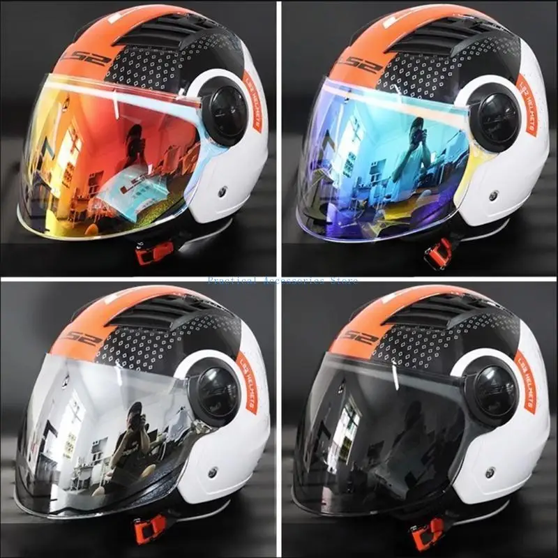 

U75E Colorful Unisex Visor Helmet Visor Replacement Visor Motorcycle Accessories Easy-Installation Suitable for OF562 Durable