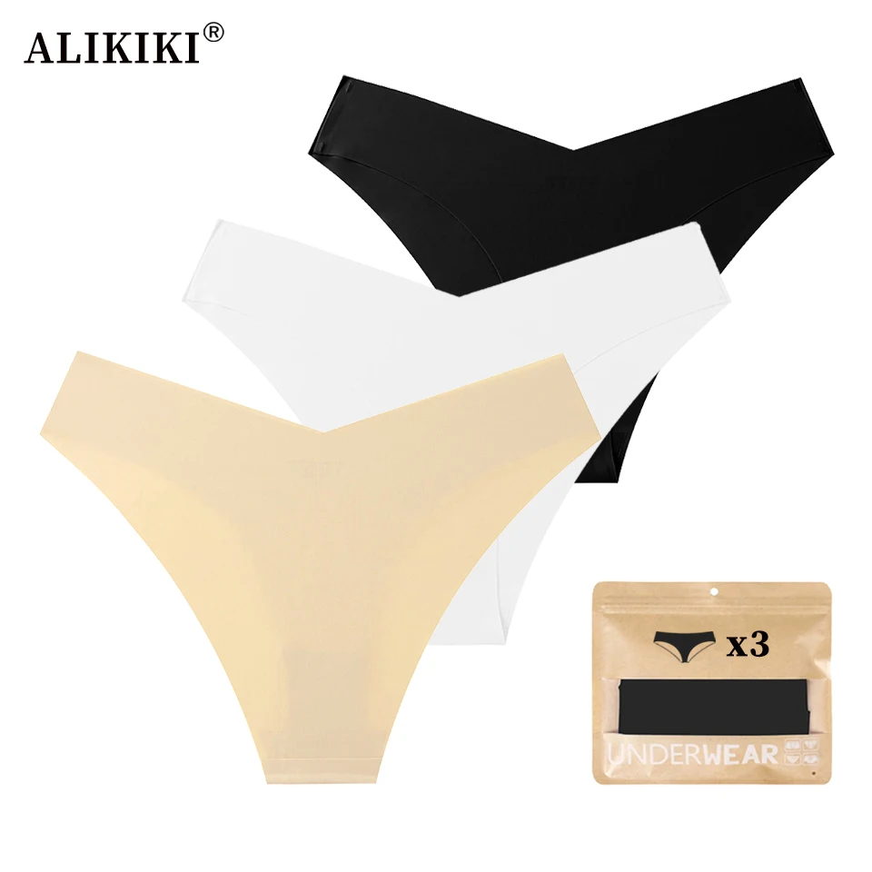 V-cut Seamless Thongs No Show Thong Panty Liners Tangas No Line Workout Gym Panties Briefs Soft Undies for Yoga Pilates
