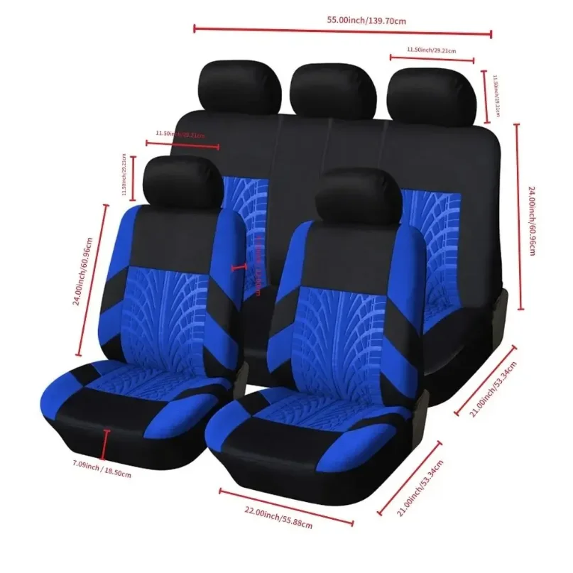 2Pcs Split Front Universal Full Wrapped Cloth Car Seat Covers Fit Sedan SUV Van Automotive Interior Seat Covers