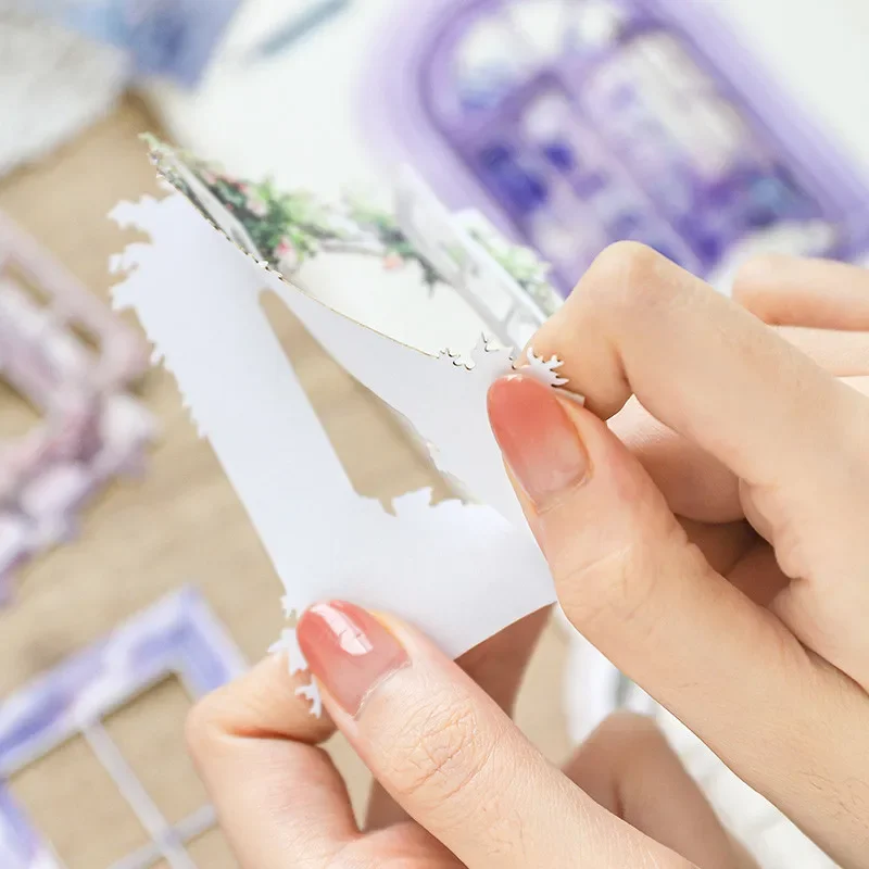 ورق مادة الكولاج لقصاصات ذاتية الصنع ، ملصق قرطاسية إبداعي ، زهرة النافذة ، مجلة الخردة ، مخطط ، 10 *