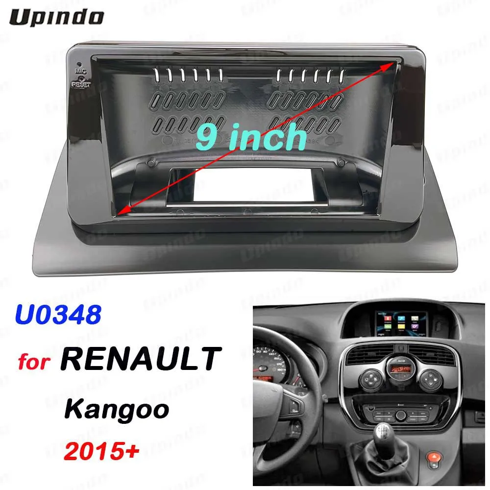 Double Din 9 Inch Car Radio Installation GPS Mp5 Plastic Fascia Panel Frame for Renault Kangoo 2015+ Dash Kit