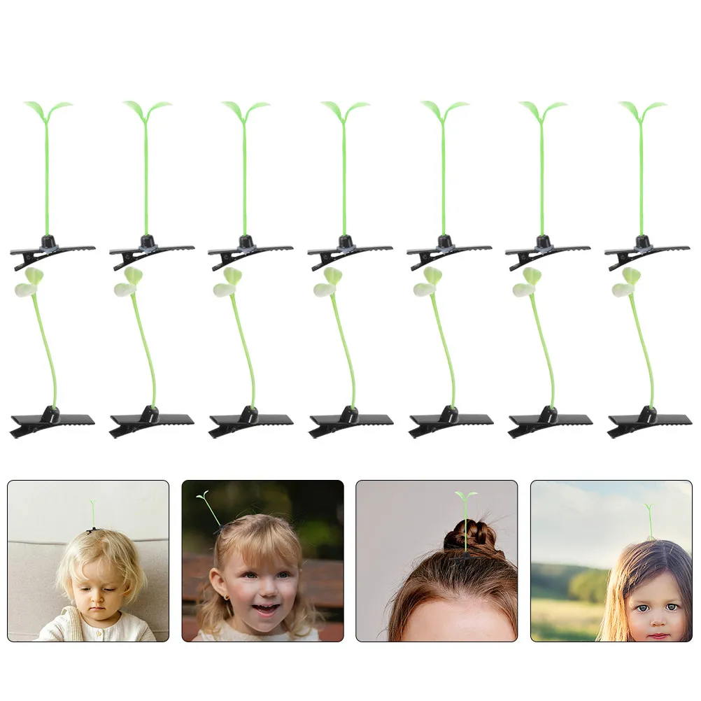 

50Pcs Hair Clips Bean Sprout Small Hairpins Durable for Birthday School Plant Sprout Clips Hair Accessories