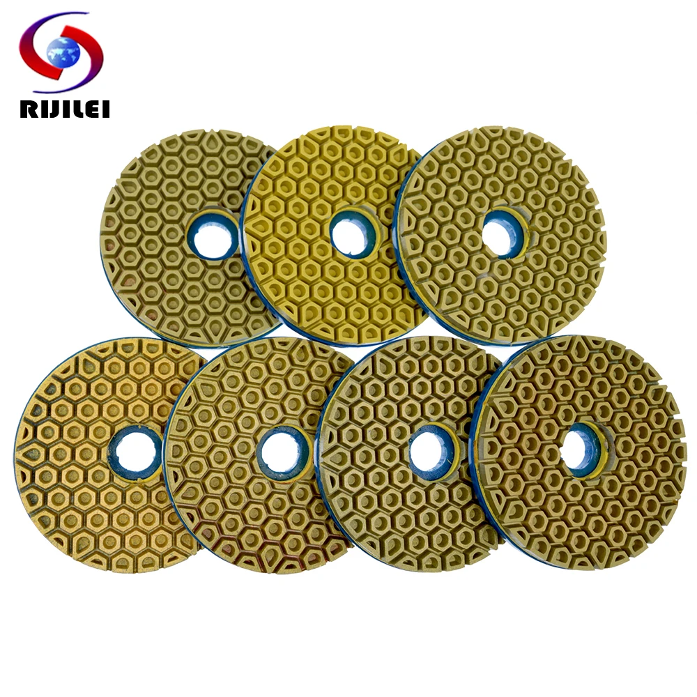 7 PCS 6 Inch Diamond Edge Polishing Pad With Snail Lock Grinding Wheel Granite Fro Marble Stone Concrete 150 mm Abrasive Disc