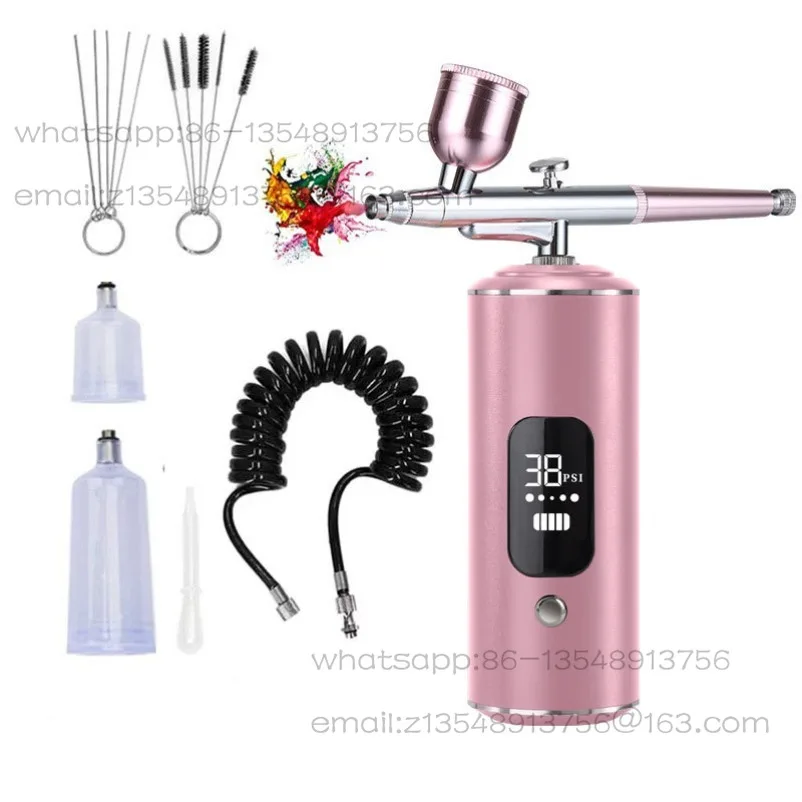 Air Compressor Kit Electric Spray Gun Spray Pen Coloring Beauty Nail Art Painting Spray Oxygen Injection Meter