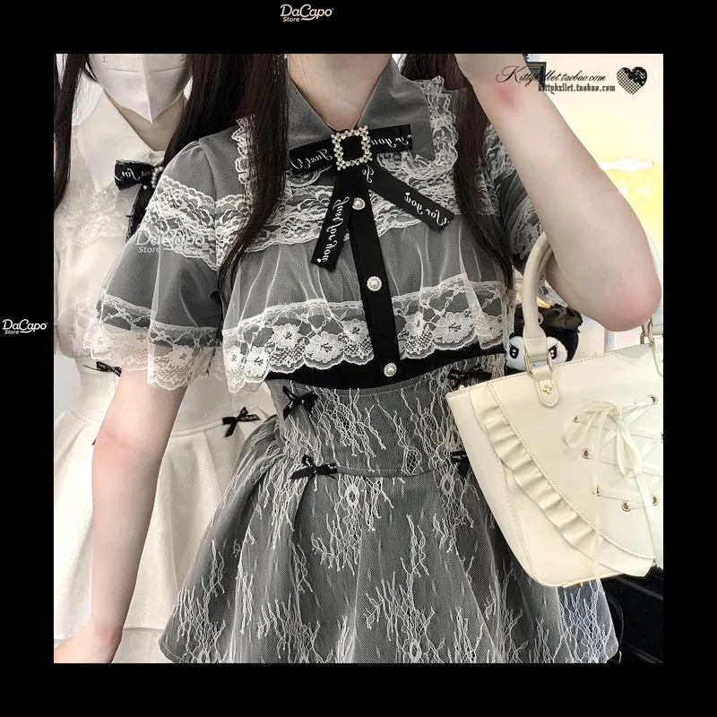 

COSda@Jirai kei Skirt Outfit Japan Style Pants Skirt High Waist Mini Skirts Bow Lolita Design Y2K Japanese Puff Dress with Bowkn