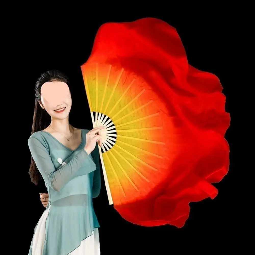 Ventaglio di danza del ventre corto cinese in bambù da 31/36 cm, paia di pratiche di ballerini d'imitazione lunghe, ventagli di bambù di danza Yangko