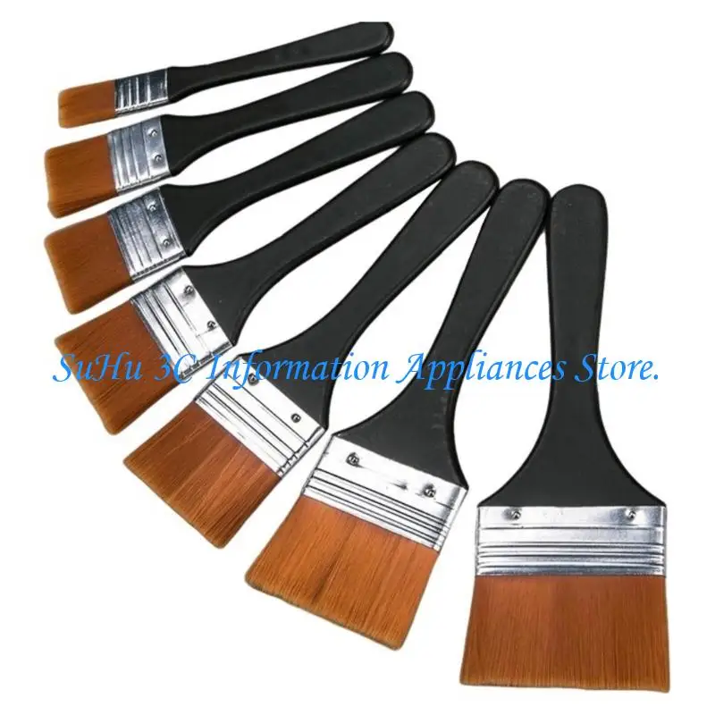  Fan Acrylic Brush Paint Brush Long Handle Painting Brush Pig Bristle Hair Paint Brushes Drawing Supplies for Students