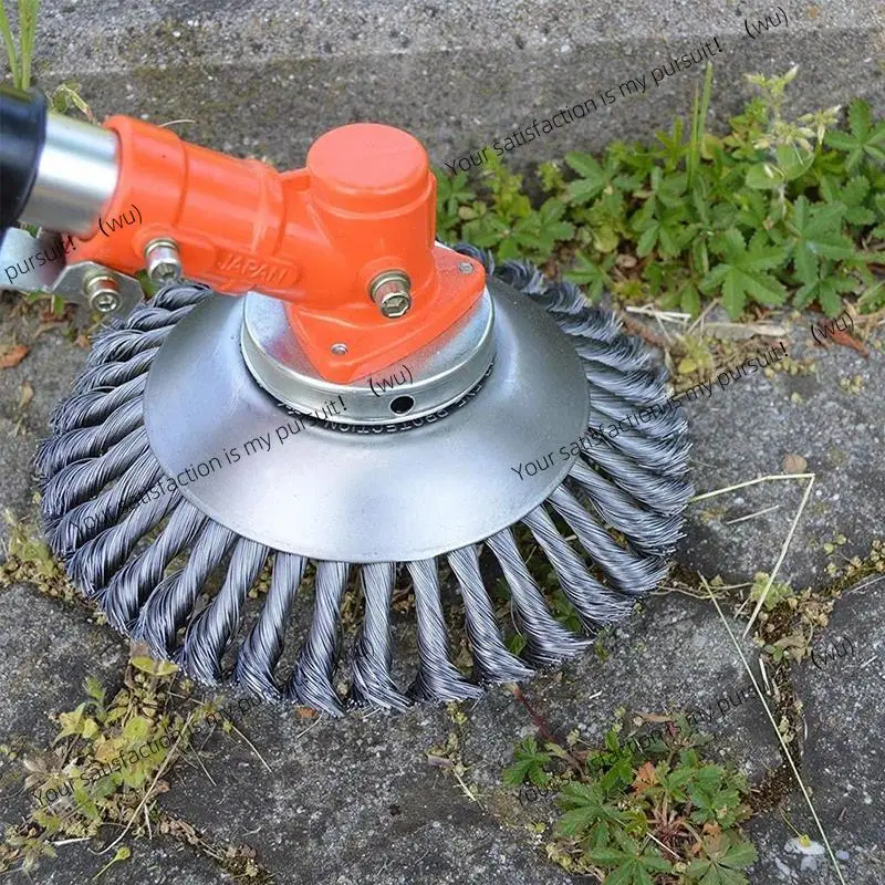 Steel Wire Wheel Garden Weed Brush Lawn Mower Grass Eater Trimmer Brush Cutter Tools Garden Grass Trimmer Head Weed Brush