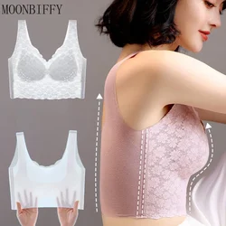 Large Size M-6XL Bras for Women Seamless Lace Underwear Push Up Bra Large Bralette Female Brassiere Wireless Padded Breathable