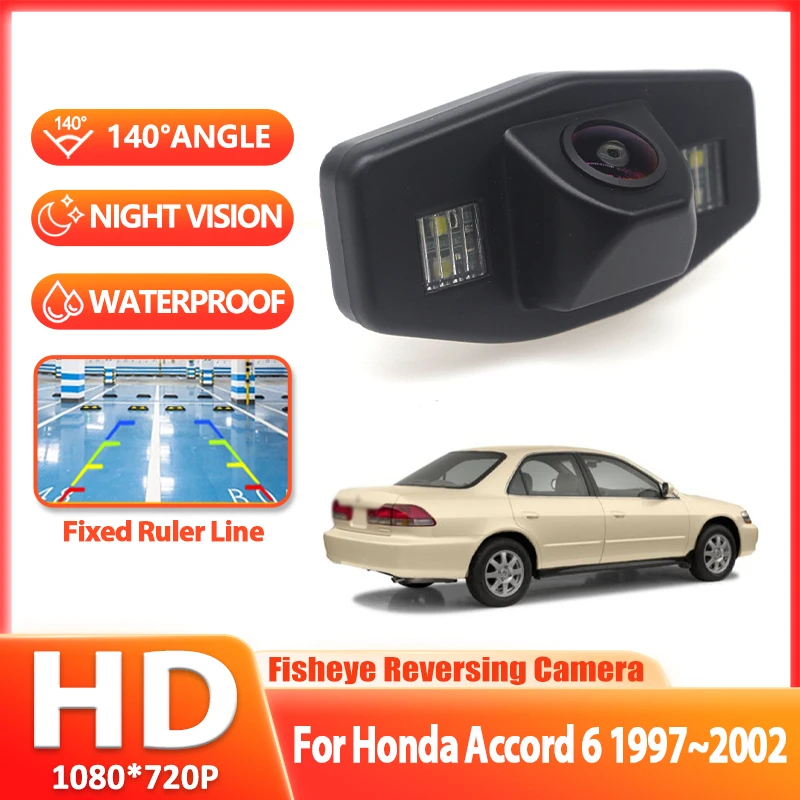 CCD HD Fisheye Rear View Camera For Honda Accord 6 1997 1998 1999 2000 2001 2002 Car Reverse Parking Monitor Night Vision