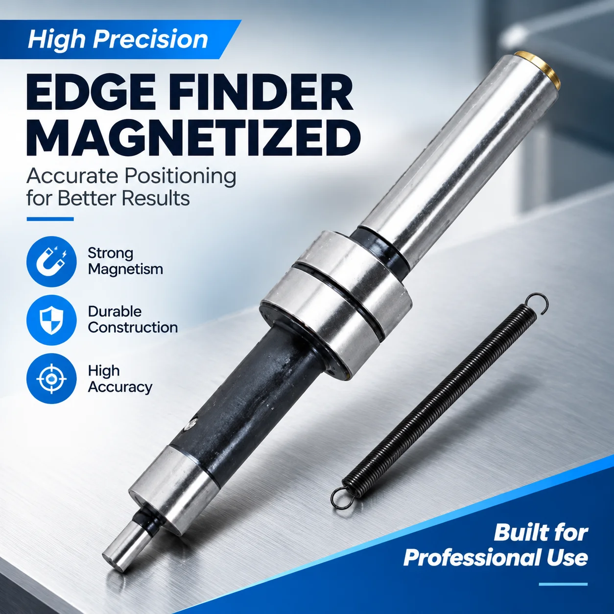 Mechanical Edge Finder 10MM Shank High Speed Steel Titanium Plated 4mm Probe For CNC Milling Lathe Precision Positioning Tool