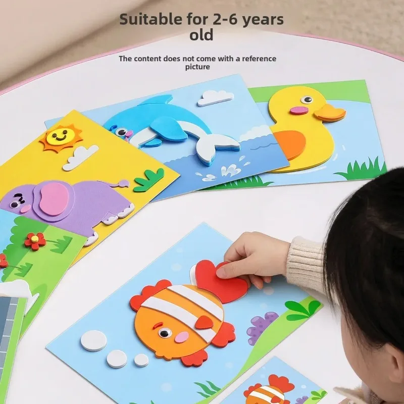 Jouet mignon bricolage artisanat formation à la réflexion intellectuelle puzzle animaux pour enfants stéréoscopique peint à la main