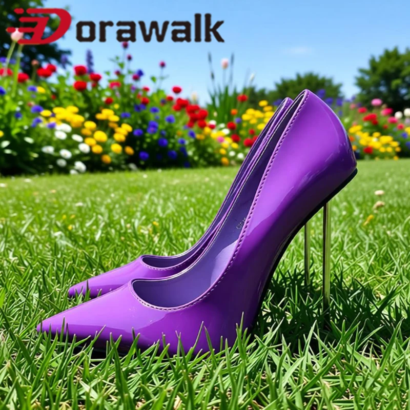 

Фиолетовые женские металлические туфли-лодочки на заказ 12 см, рождественский подарок, туфли на высоком каблуке-шпильке с острым носком, вечерние мужские туфли унисекс для подиума