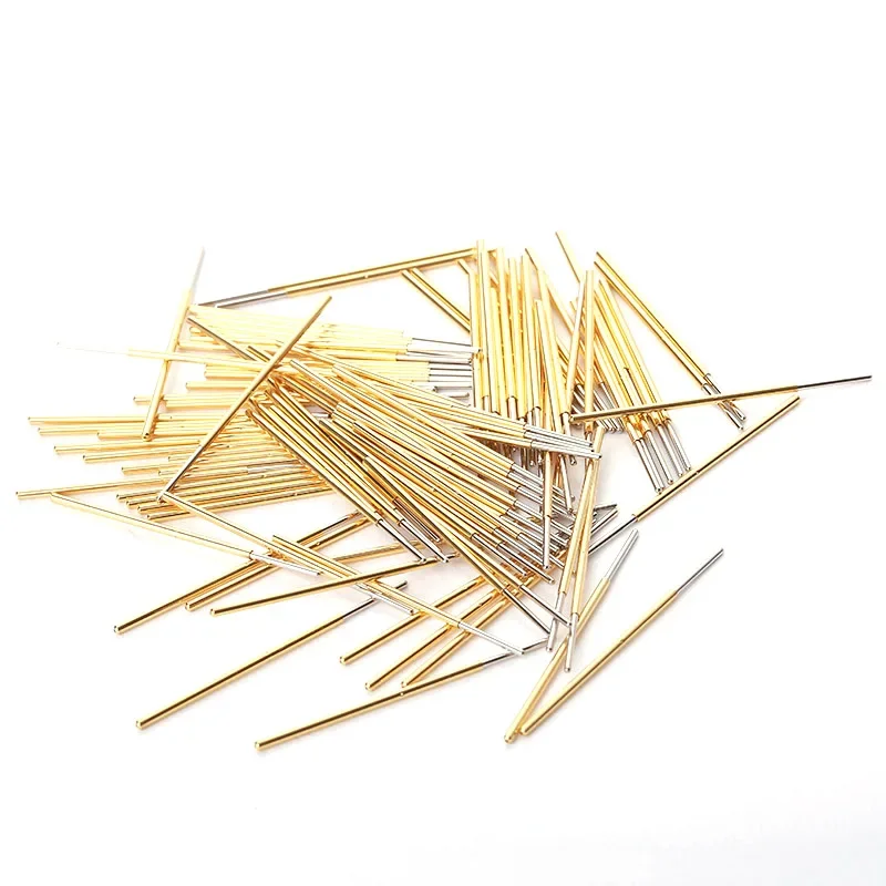 100PCS Spring Test Pin PL75-J1 Straight Up Round Head Outer Diameter 1.02mm Length 33.35mm for Circuit Board Testing