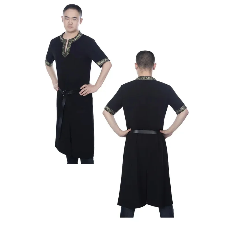 DY20Camiseta de guerrero vintage para hombre, Top de verano de manga corta, disfraz de pirata gótico vikingo renacentista, túnica Medieval 25