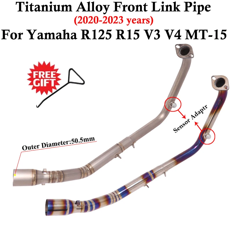 

Titanium Alloy For Yamaha YZF R15 V3 V4 MT-15 R125 2020 - 2023 Modified Front Middle Link Pipe Motorcycle Exhaust Escape Mufller