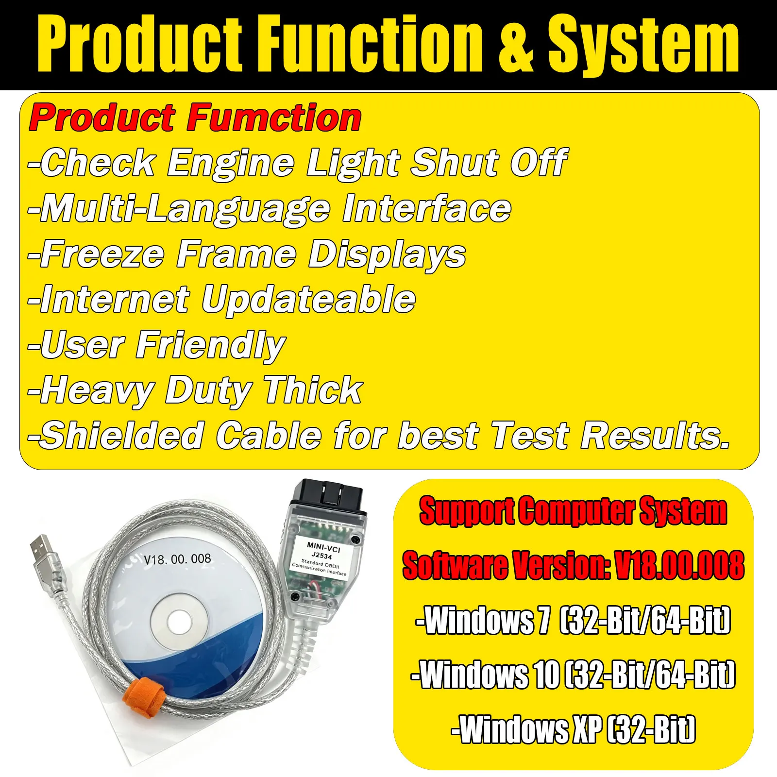 Für Toyota/Lexus MINI VCI J2534 Kabel TIS Techstream Original FTDI FT232RL OBD2-Interface-Scanner für Toyota 17-Pin/22-Pin Kabel – Detail 7
