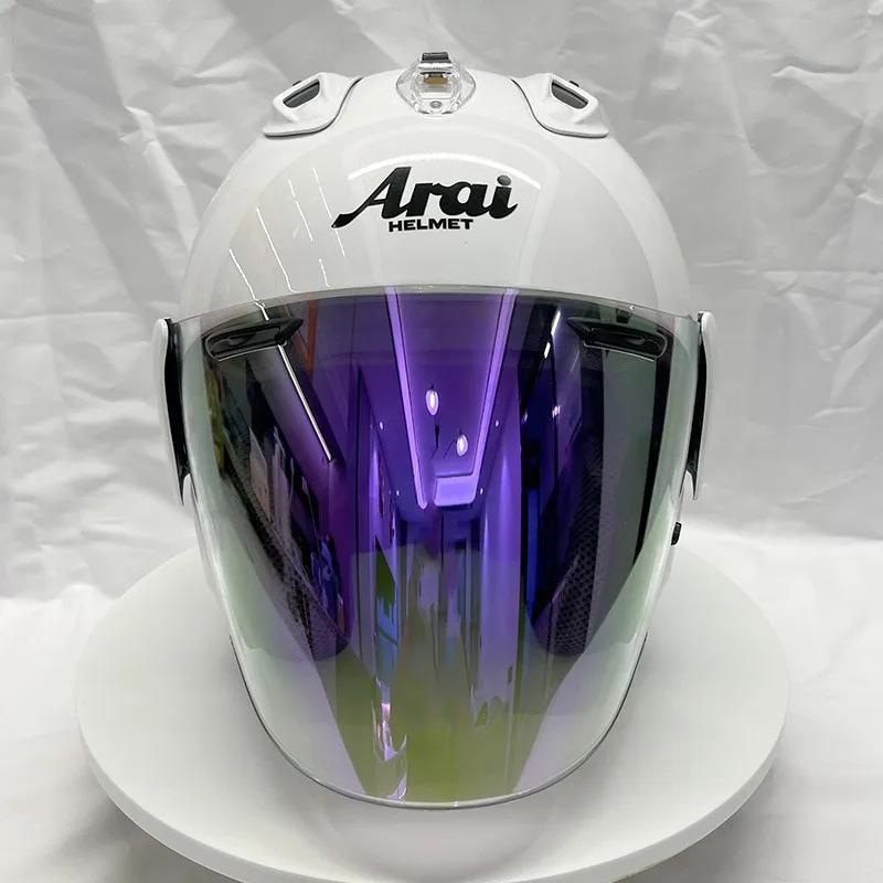 

VZ-RAM High Quality ABS Classic 3/4 Open Face Helmet, For Vintage Motorcycle and Cruise Motorcycle Protection Helmets,White