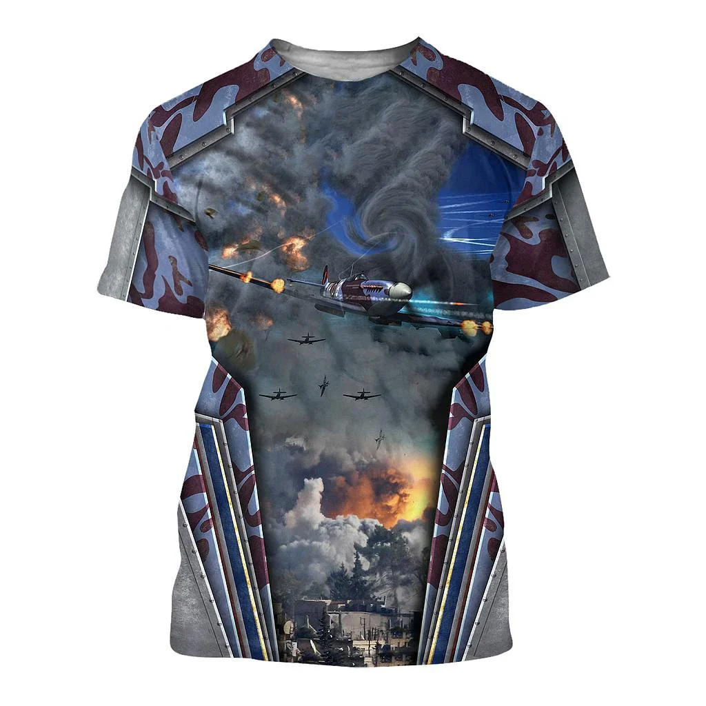 New fashion T-shirt 3D full print Air Force aircraft Mustang T-shirt unisex street casual top NO002