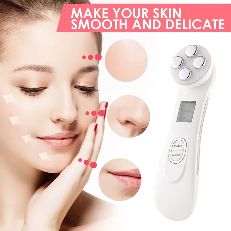 EMS Facial Lift Massager 5 Color LED Facial Beauty Device Microcurrent Rejuvenation Wrinkle Removal Reduction Beauty Device