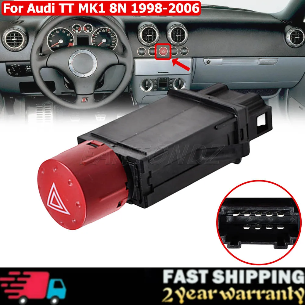 Emergency Hazard Warning Light Flasher Switch For Audi TT MK1 8N 1998-2006 8N0941509B Turn Signal Relay Control Switch