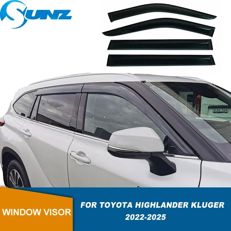 

Weather Shields For Toyota Highlander Kluger MK4 XU70 2022 2023 2024 2025 4PCS Car Side Window Deflector Car Window Visors Guard