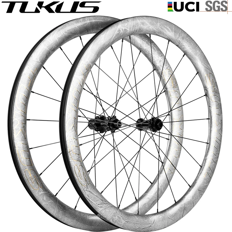 

Tukus Carbon Wheels Ice-crack Pattern Wave Wheel Set Racing Wheelset 700c Bicycle Wheelset Road Bike Wheelset Disc Brake Wheels