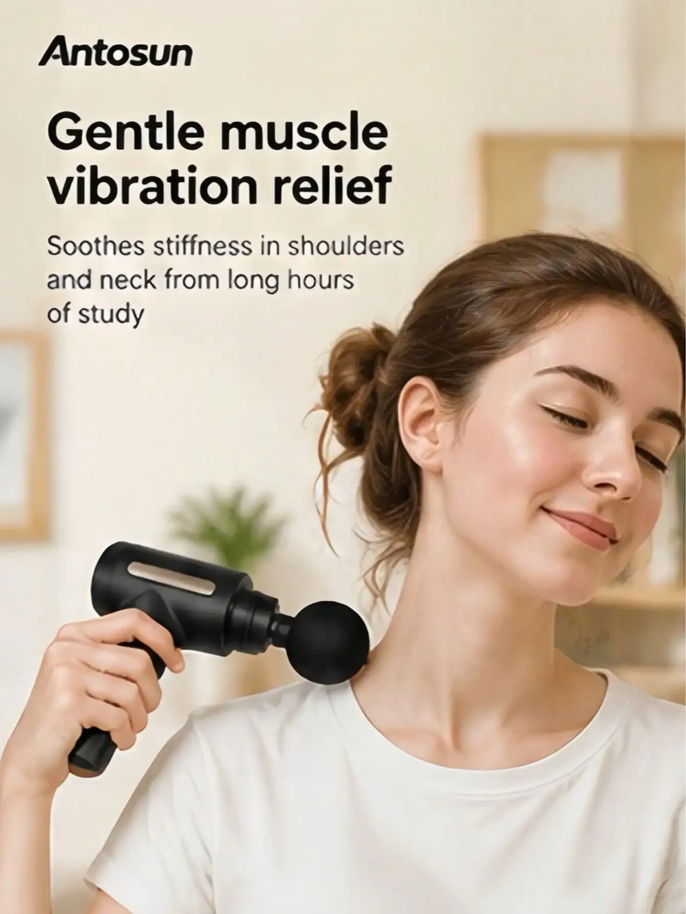 Mini Massage Gun Travel Friendly Compact Handheld Muscle Vibration Massager With 4 Massage Heads USB Rechargeable Portable Body Relax Device For Business Trip Hotel Outdoor Short Travel Perfect Gift For Christmas Thanksgiving Day