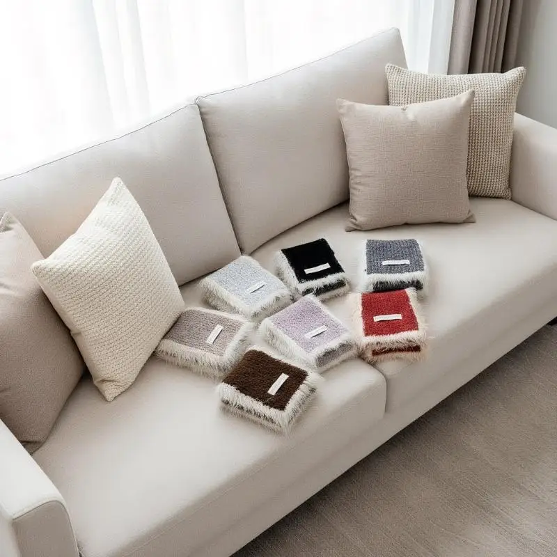 Cachecol de malha de lã espessada para mulheres moda inverno listras verticais cores contrastantes aquecedor de pescoço quente