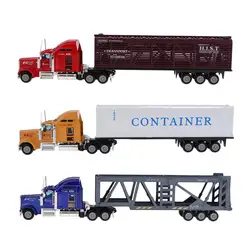 1:65 Metal Diecast Vehicle Toy Mini Container Truck Car Alloy Model Wheels Slide Vehicle Toy With Ergonomically Design For Kids