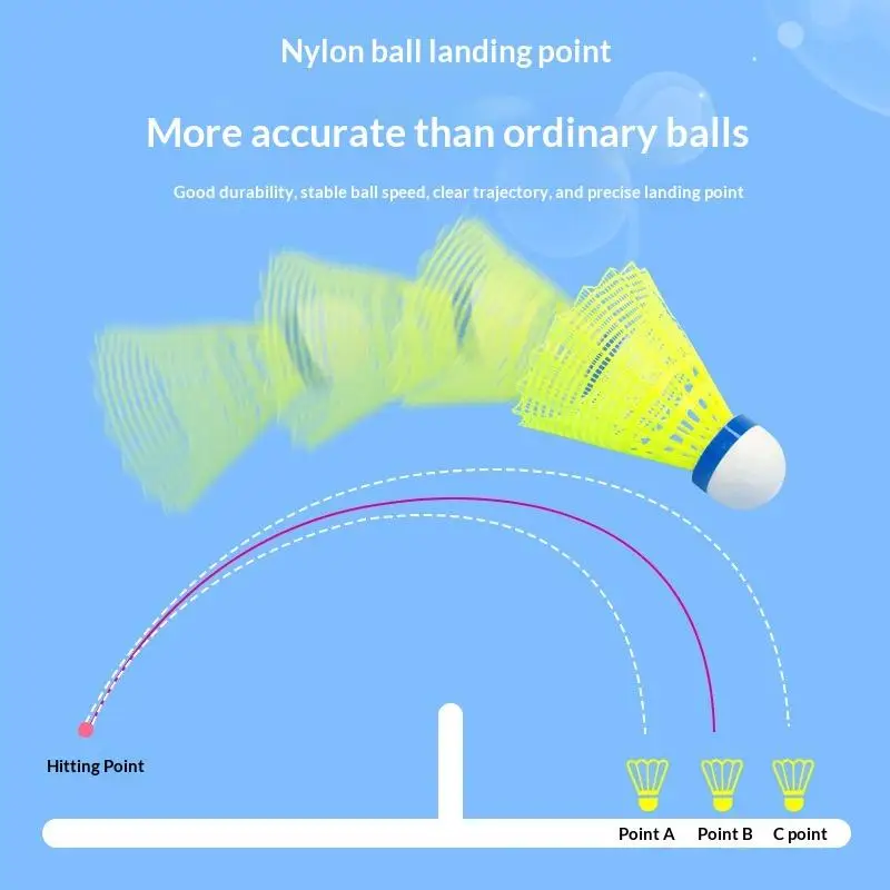 Gelbe, strapazierfähige Badminton-Federbälle aus Nylon, 3/6/12 Stück, für Kinder, Erwachsene, zum Training zu Hause, für Anfänger und zum Üben von Badminton. – Detail 8