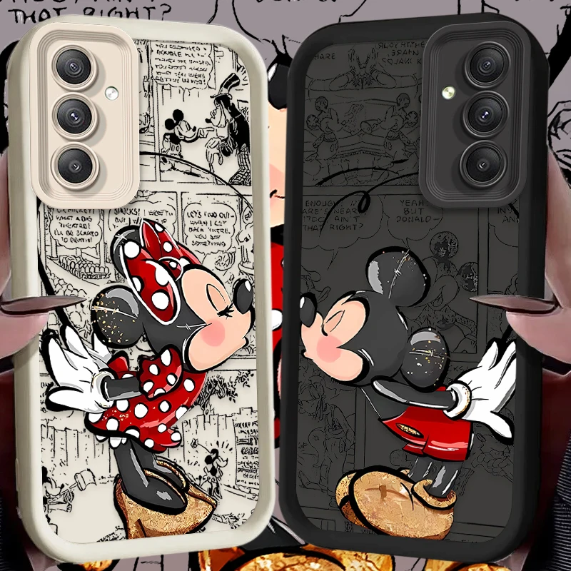 Disney Mickey Minnie Love Phone Case for Samsung Galaxy S24 S23 S22 S21 Ultra Plus FE A54 A34 A14 A73 A53 A33 5G Silicone Cover