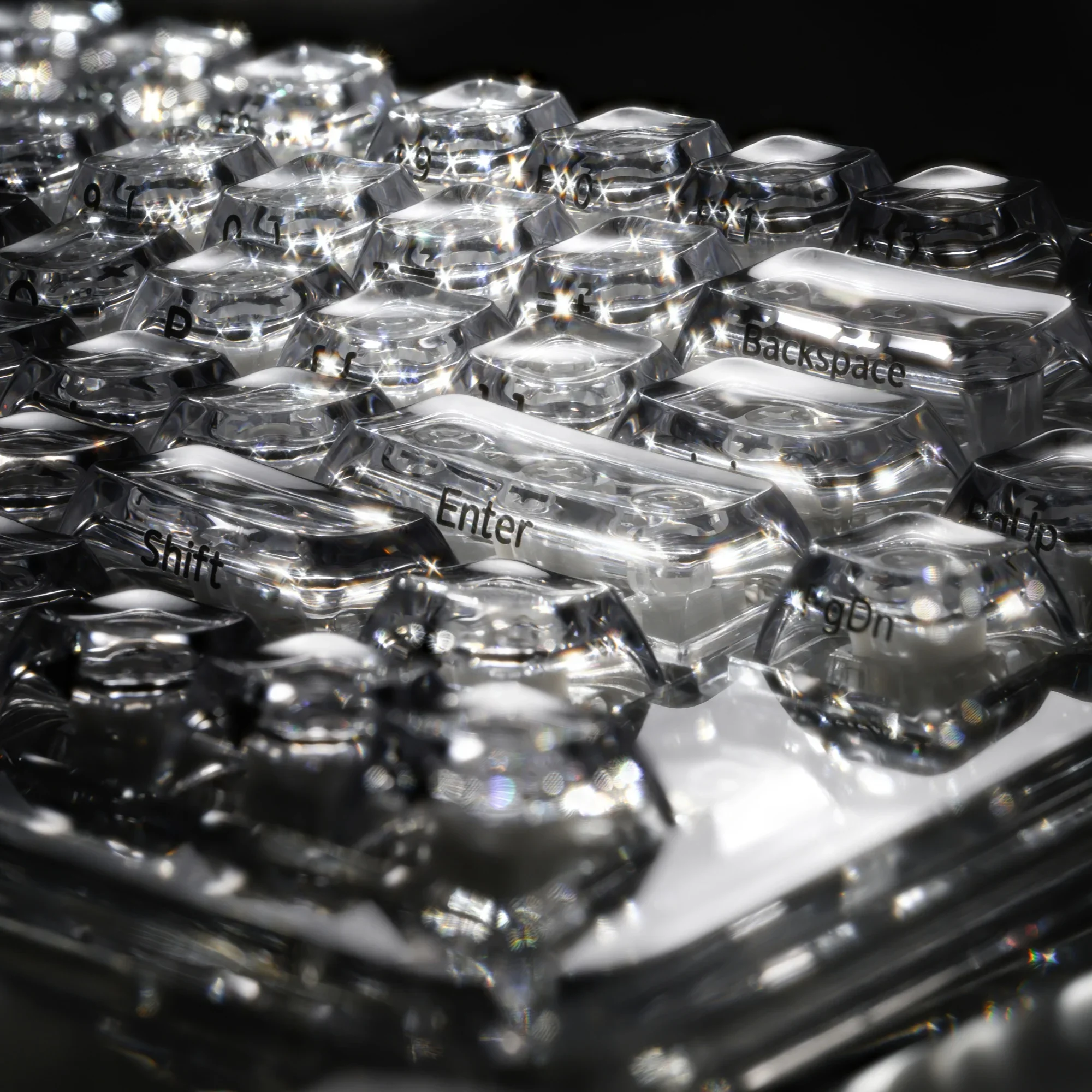 2026 Neue Kristallklare Transparente Tastenkappen für Mechanische Gaming-Tastaturen Cherry Key Caps Seitlich Bedruckt Hintergrundbeleuchtete RGB-Tastenkappen 132 Tasten – Detail 1