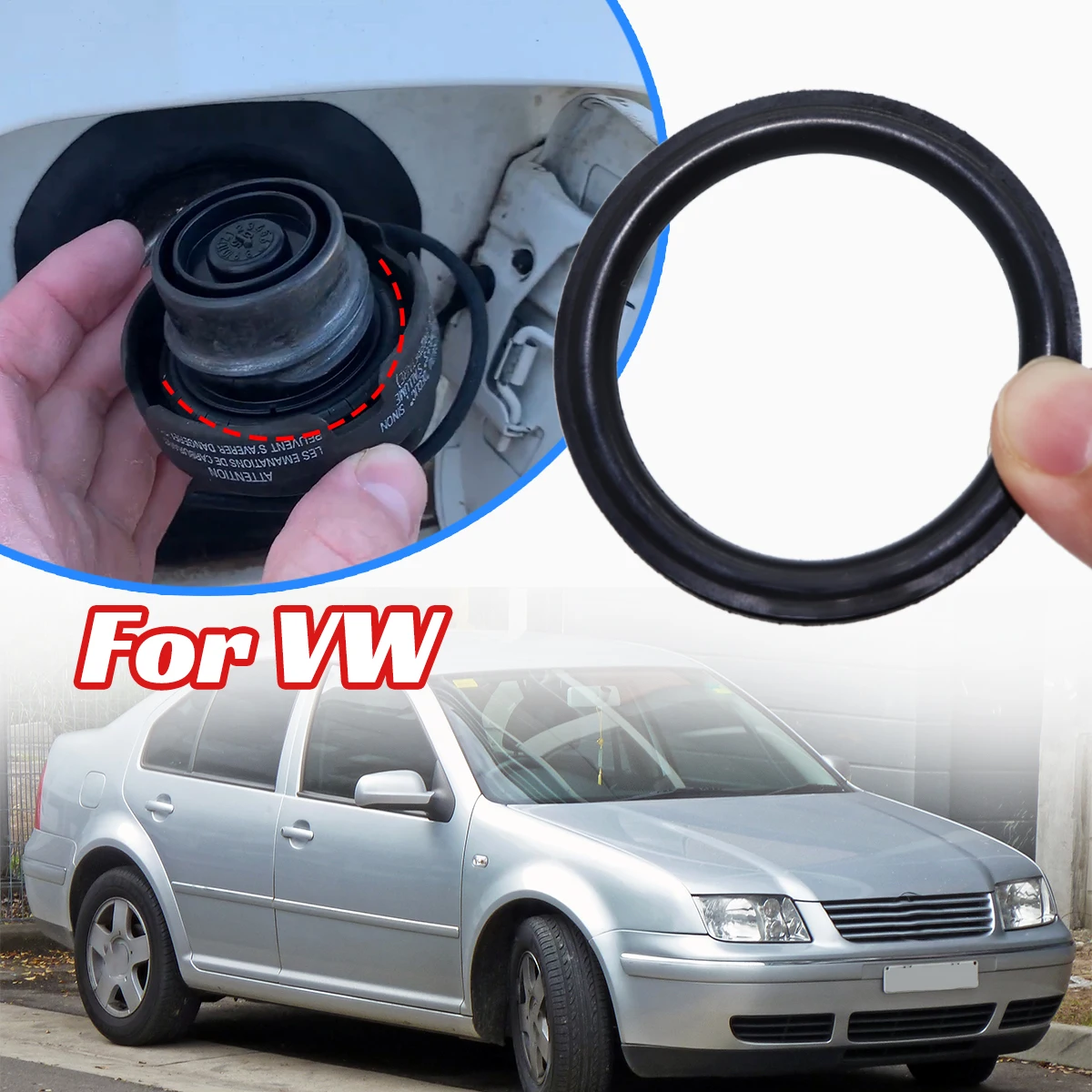 Fuel Cap Seal for VW GOLF POLO FOX PASSAT EOS UP Tank Filler Neck Repair V Shape O-ring Rubber Gasket Washer 55x5mm Accessories