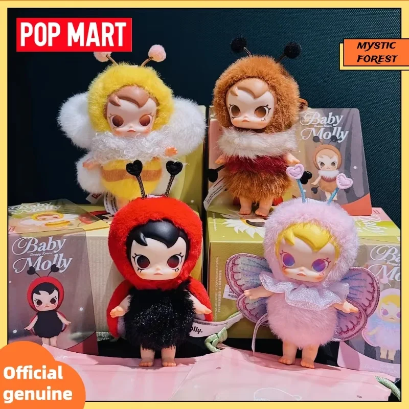 IN SPOT POP MART Baby Molly Insect Blind Box Buggy Roam Series Vinyl Plush Soft Toy Mystery Box Bag Decor Birthday Gifts