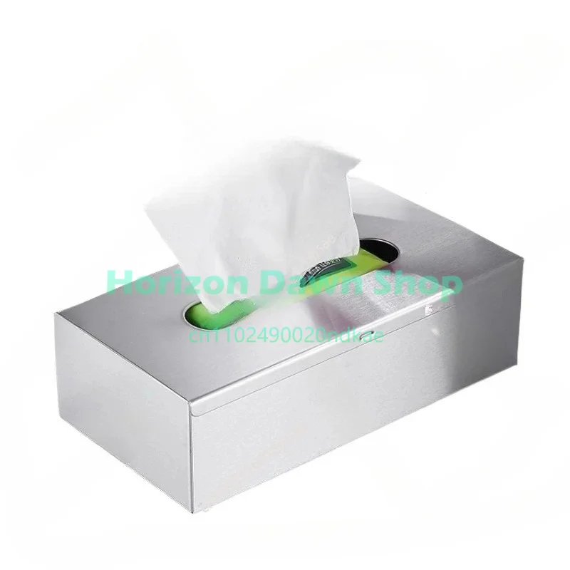 Toilet tissue box Stainless steel hotel coffee table pumping carton Restaurant desktop hand carton Wall-mounted hand wipe carton