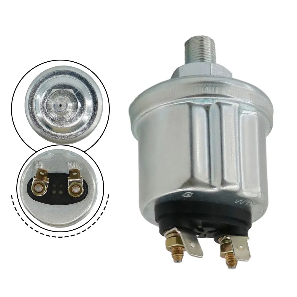 

Engine Sender Oil Pressure Sensor For Engine Oil Monitoring Silver Finish Replacement Installation For Most Cars