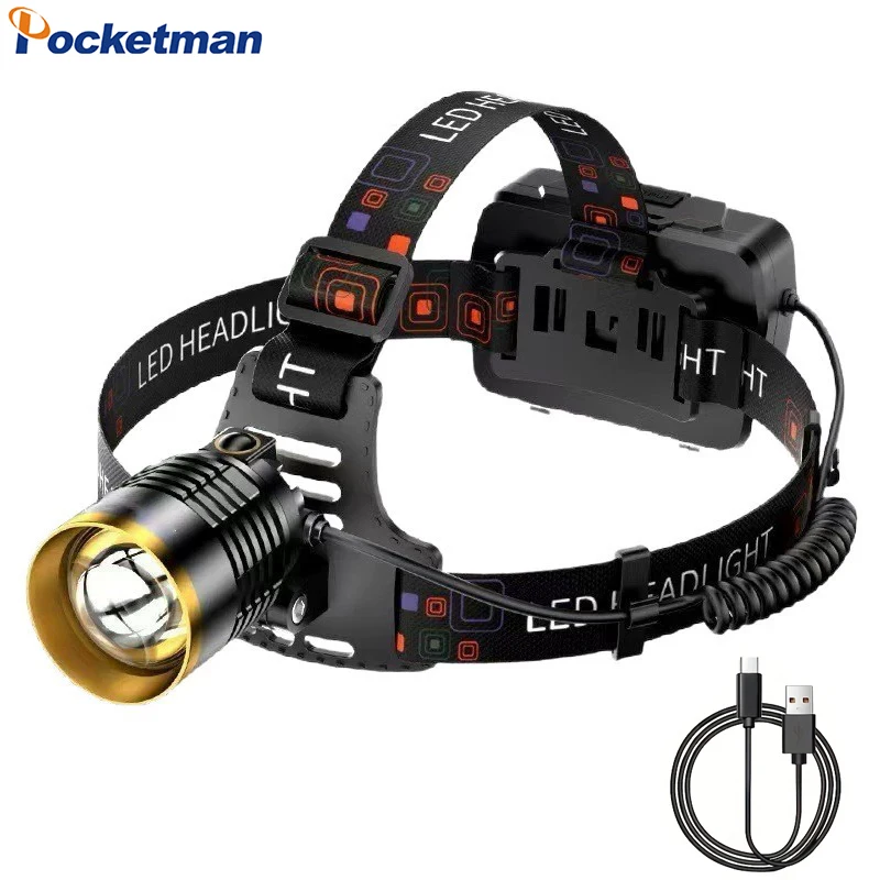 

Super Bright White/Yellow+White LED Headlamp USB Rechargeable Headlight IR Motion Sensor Head Lamp Zoom Head Front Light
