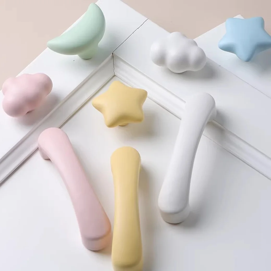 Colorful Cloud Cabinet Pull Handle Modern Minimalist Design for High-End Children's Room Drawer Hardware